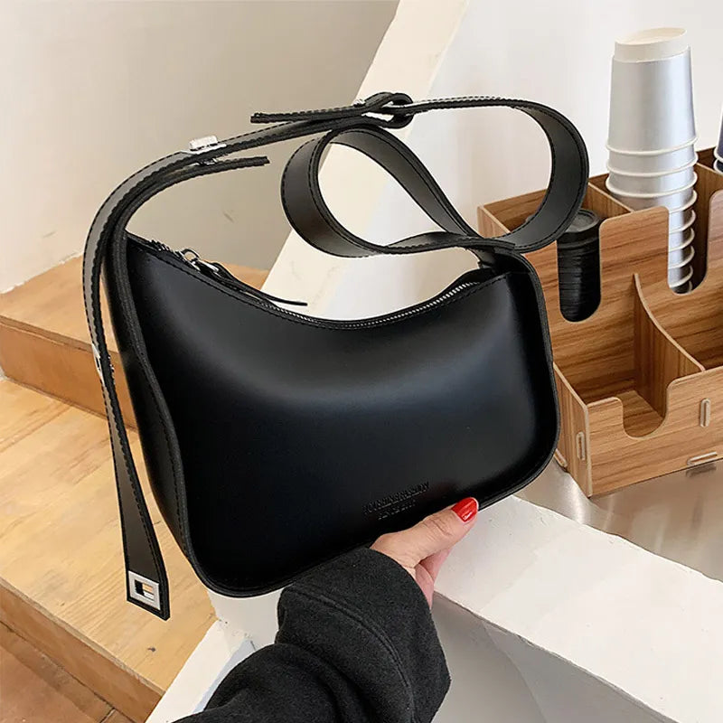 Irregular Square Leather Crossbody Bag