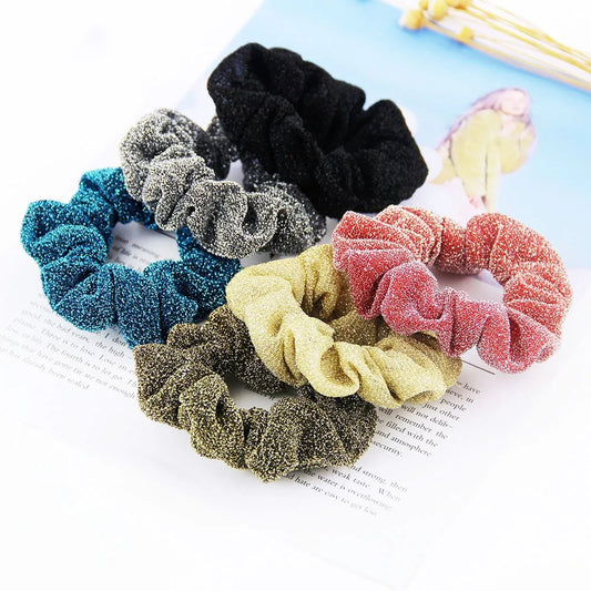 Metalic Glitter Hair Scrunchies