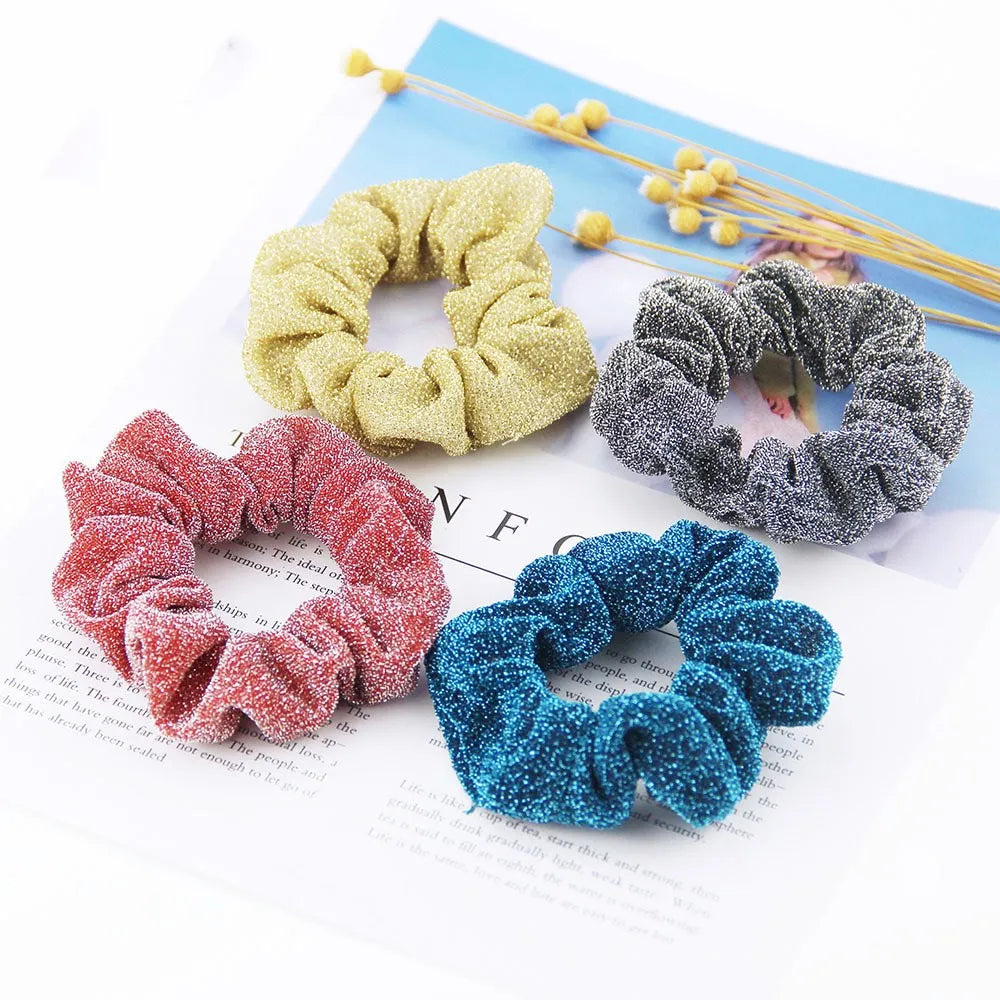 Metalic Glitter Hair Scrunchies