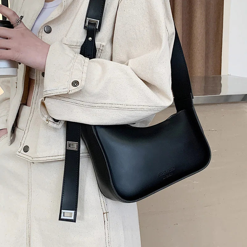 Irregular Square Leather Crossbody Bag