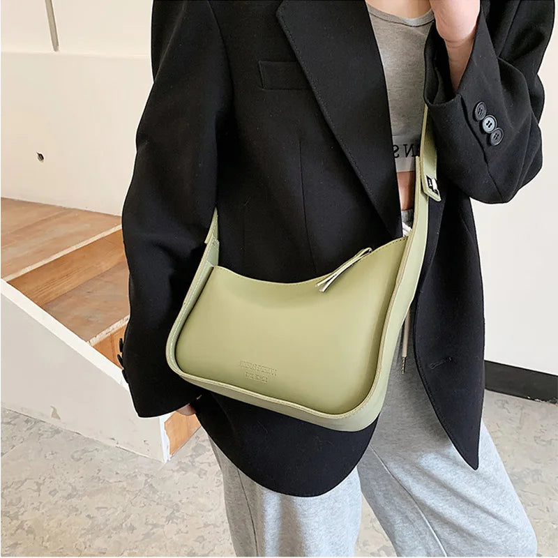 Irregular Square Leather Crossbody Bag