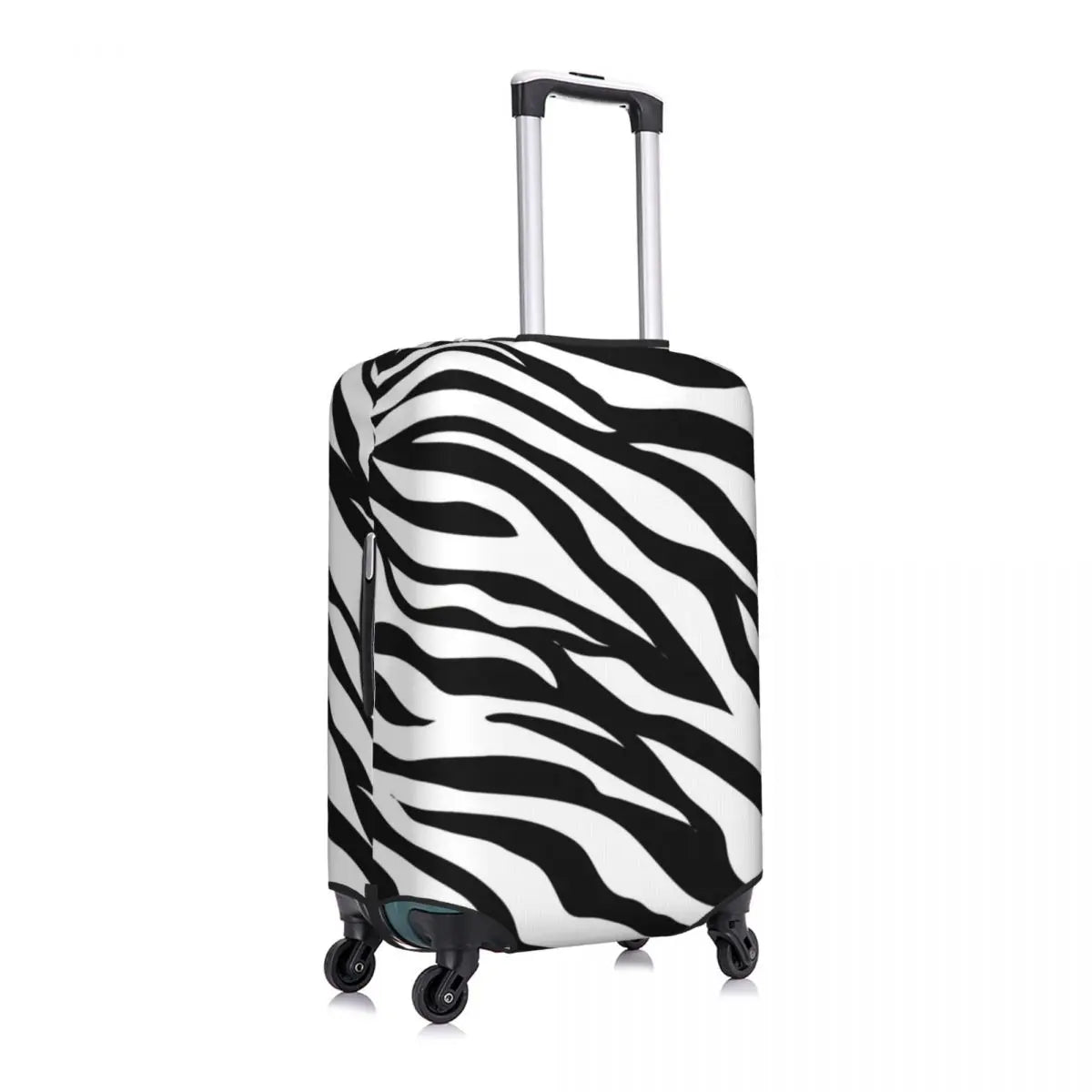 Zebra Design Suitcase Cover Black And White Stripes Cruise Trip Protector Vacation Practical Luggage Supplies