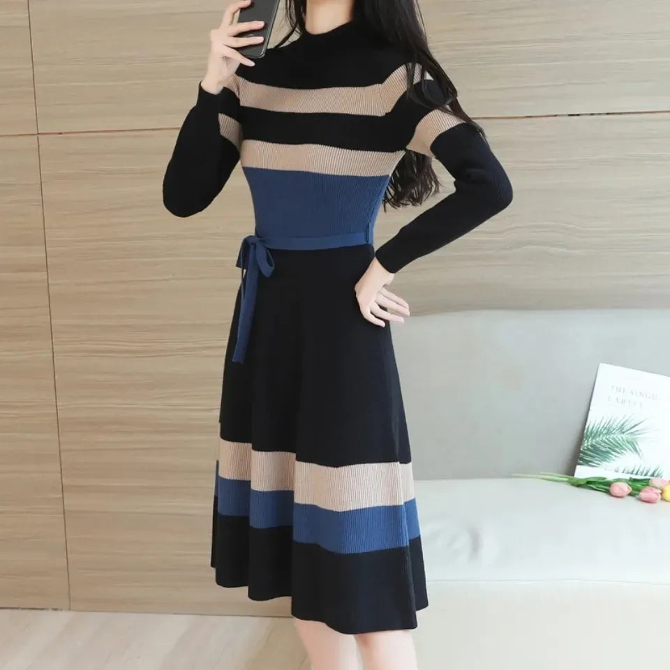 Striped Thick Knitted Dress