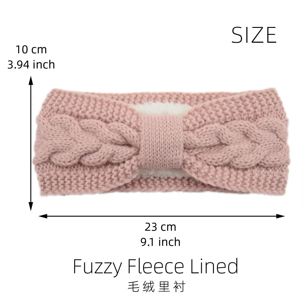 Winter Knitted Headbands for Women Warm Woolen Knitting Ear Warmer Cross Knot Turban Headwear Girls Hair Band Hair Accessories